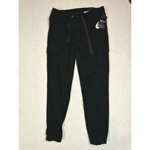 Galaxy Men's Black Cargo Pants- Cargo Joggers Black Size Small